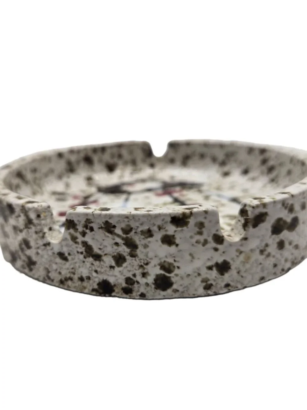 Vintage MCM Ceramic Ashtray Abstract Splatter Design Japan Mid Century Modern